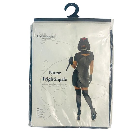 Underwraps Nurse Frightengale Costume Dress Hat Mask Evil Halloween Cosplay - Picture 2 of 6